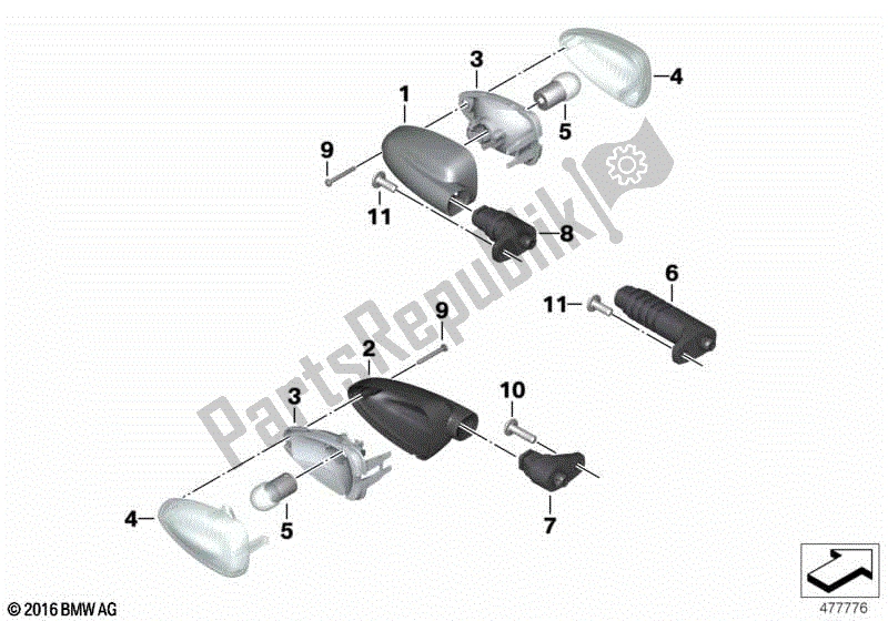 Todas las partes para Luces De Señal De Giro de BMW R 1200 GS K 25 2004 - 2007