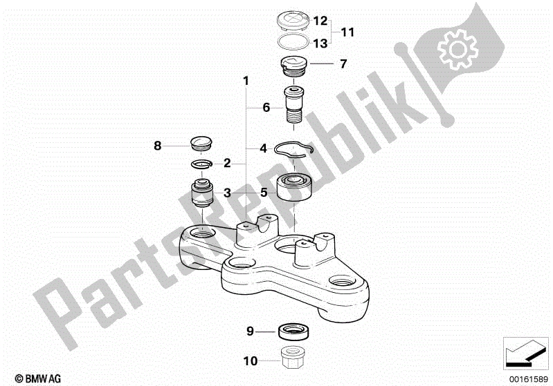 Todas las partes para Horquilla Cruzada Superior de BMW R 1200 GS K 25 2004 - 2007