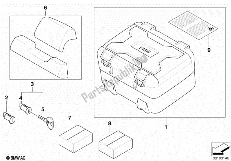 Todas las partes para Caso Variotop de BMW R 1200 GS K 25 2004 - 2007