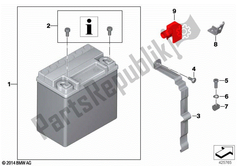 Todas las partes para Batería Con Soporte de BMW R 1200 GS K 25 2008 - 2009