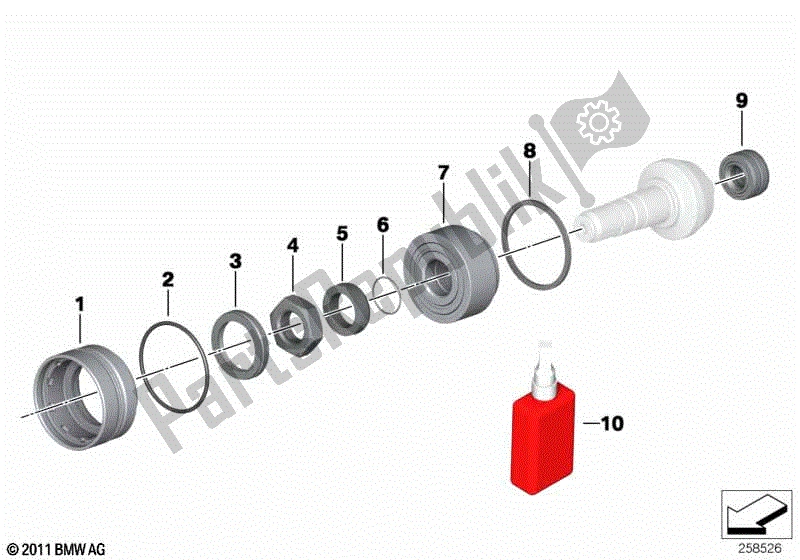 Todas las partes para Cojinete Para Piñón de BMW R 1200 GS K 25 2008 - 2009