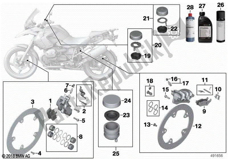 Todas las partes para Servicio De Frenos de BMW R 1200 GS K 25 2008 - 2009