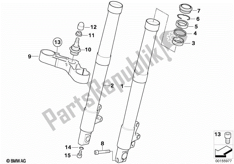 Todas las partes para Deslizador De Horquilla / Puente De Horquilla Inferior de BMW R 1200 GS K 25 2008 - 2009