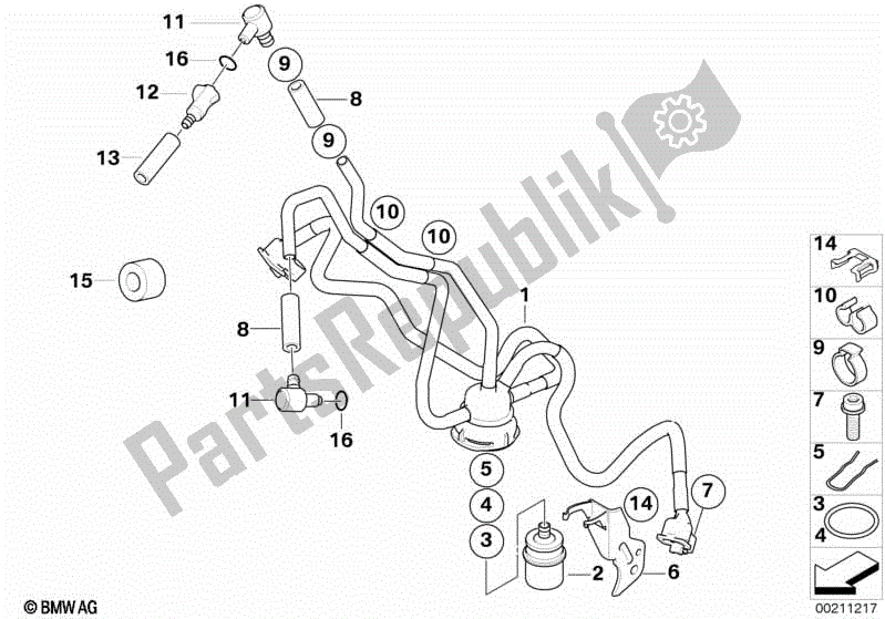 Todas las partes para Distribuidor De Combustible / Regulador De Presión de BMW R 1200 GS K 25 2008 - 2009