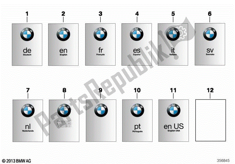 Todas las partes para Manual Del Propietario de BMW R 1200 GS K 25 2008 - 2009