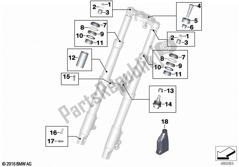 Todas las partes para Soporte De La Horquilla De Servicio Diámetro 41 Mm de BMW R 1200 GS K 25 2008 - 2009