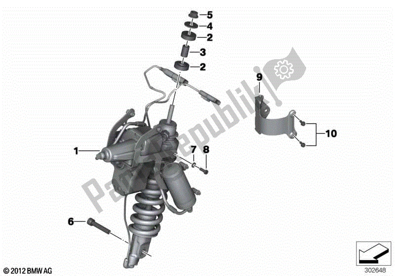 Todas las partes para Puntal De Resorte, Esa, Frente de BMW R 1200 GS K 25 2008 - 2009