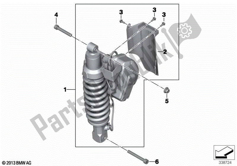 Todas las partes para Puntal De Resorte, Esa, Trasero de BMW R 1200 GS K 25 2008 - 2009