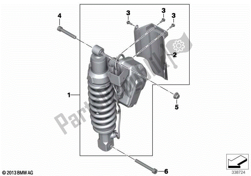 Todas las partes para Puntal De Resorte, Esa, Trasero de BMW R 1200 GS K 25 2008 - 2009