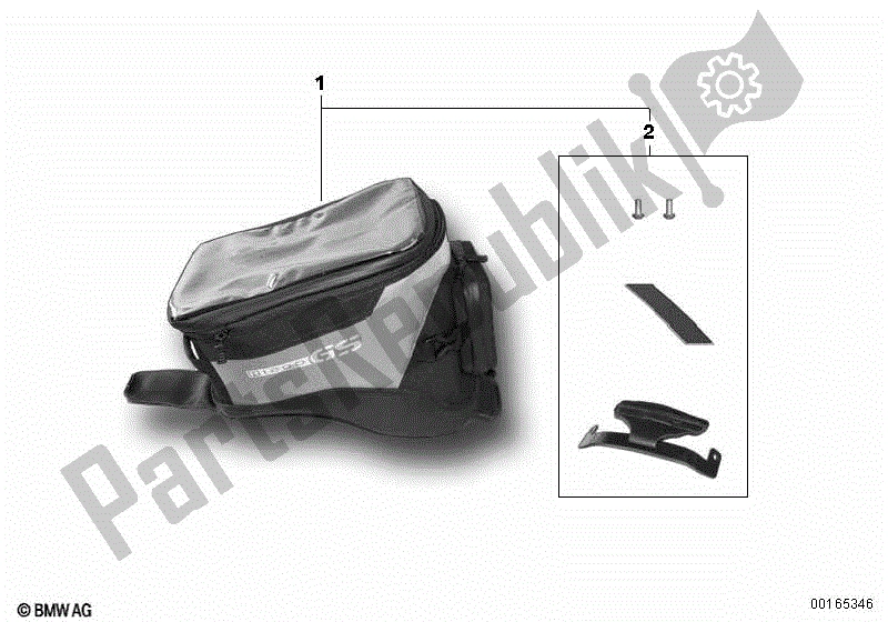 Todas las partes para Mochila Sobre Depósito, Grande de BMW R 1200 GS K 25 2008 - 2009