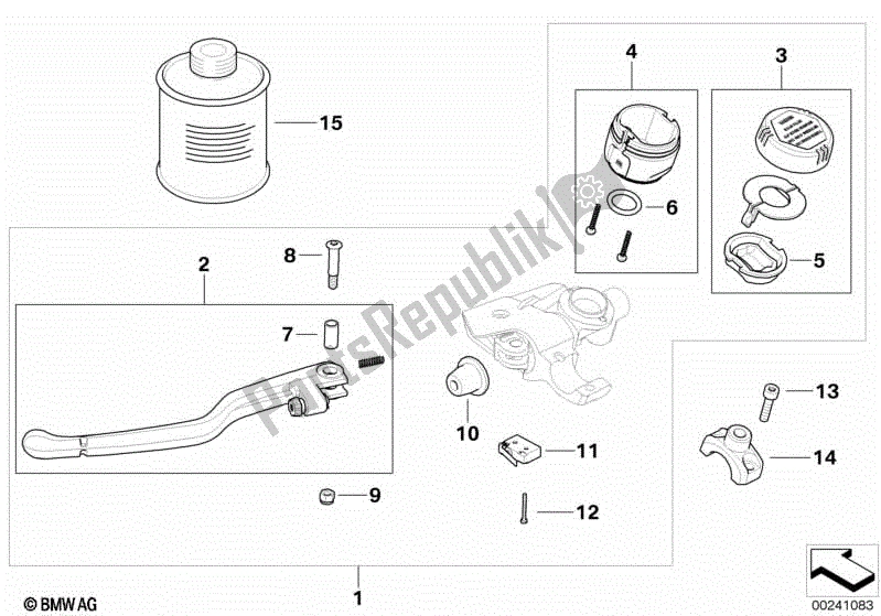 Todas as partes de Conjunto Da Alavanca Da Embreagem, Vidro Fumê do BMW R 1200 GS K 25 2010 - 2013