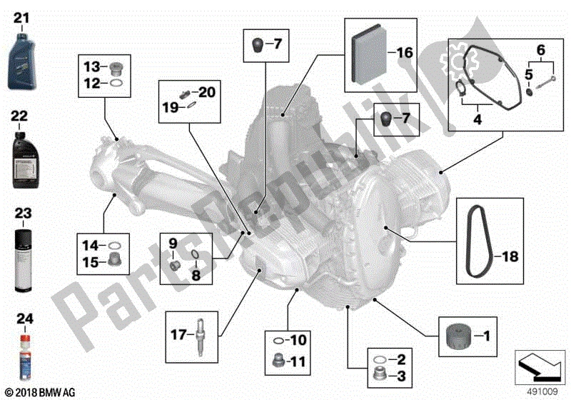 Alle onderdelen voor de Motorolie / Onderhoudsservice van de BMW R 1200 GS K 25 2010 - 2013