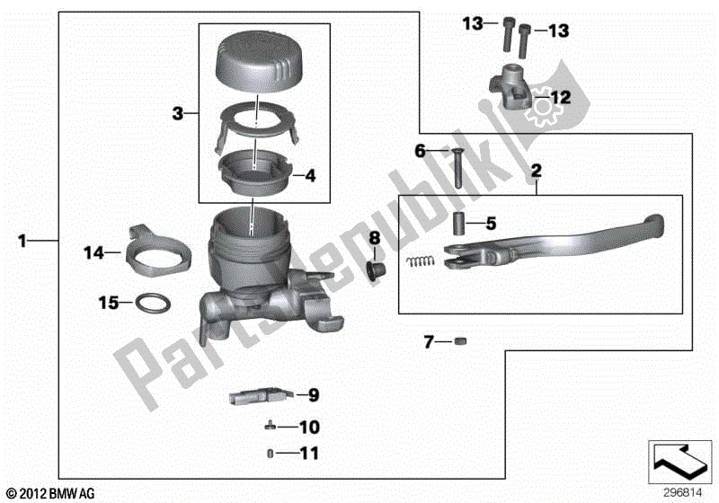 Todas las partes para Conjunto De Freno De Mano Abrazadera De Manillar M6 de BMW R 1200 GS K 25 2010 - 2013