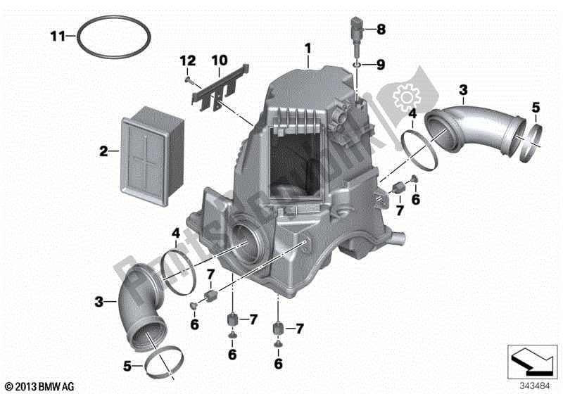 Todas las partes para Silenciador De Admisión / Cartucho De Filtro Silenciador De Admisión / Cartucho De Filtro de BMW R 1200 GS K 25 2010 - 2013