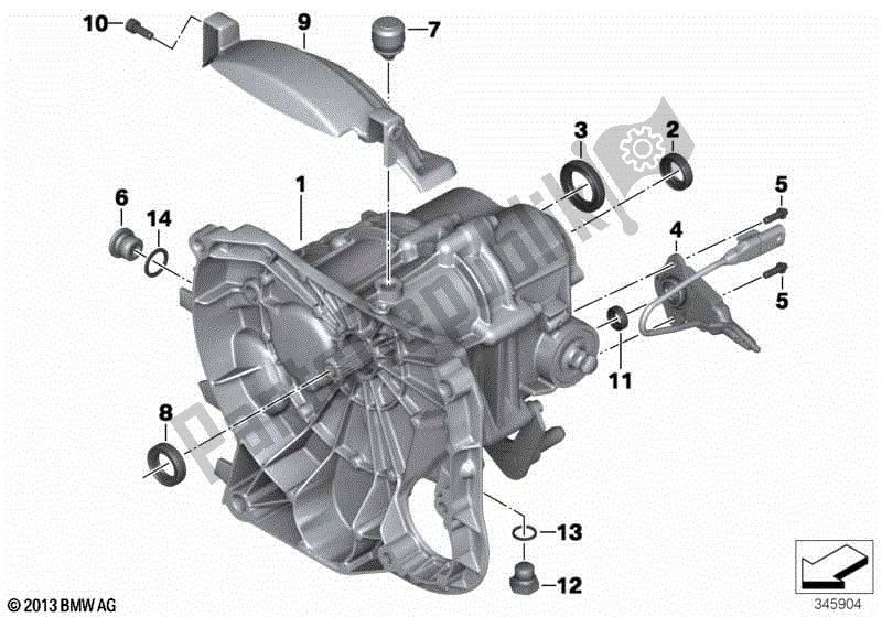 Alle onderdelen voor de Handgeschakelde Versnellingsbak van de BMW R 1200 GS K 25 2010 - 2013