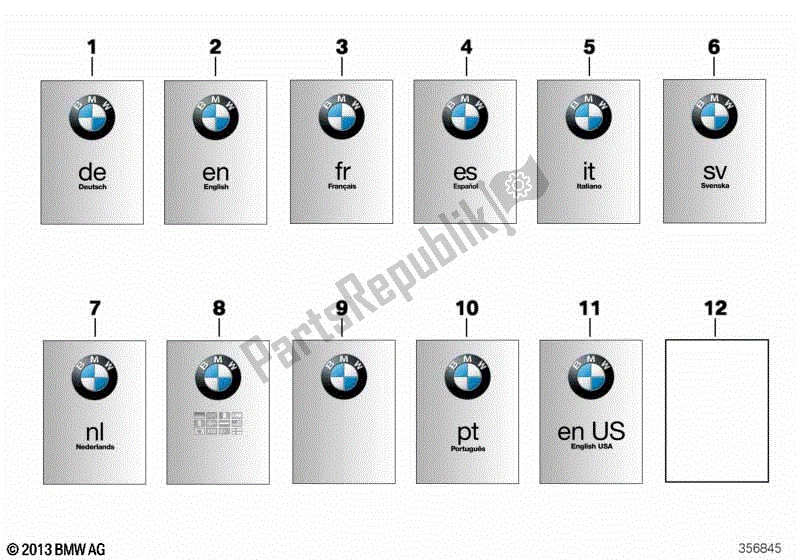 Todas las partes para Manual Del Propietario de BMW R 1200 GS K 25 2010 - 2013