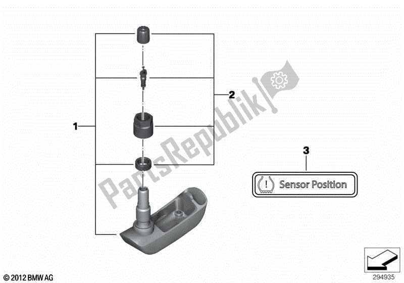 Alle onderdelen voor de Rdc Sensor Voor Voorwiel van de BMW R 1200 GS K 25 2010 - 2013