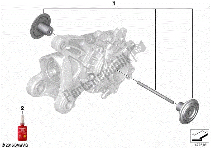 Alle onderdelen voor de Achteras Afdekpaneel Bewerkt van de BMW R 1200 GS K 25 2010 - 2013