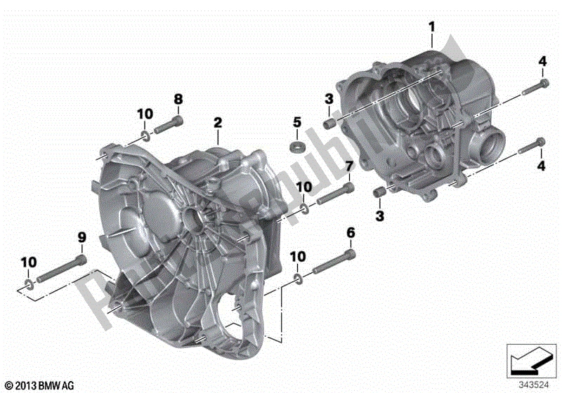 Todas las partes para Carcasa De Transmisión de BMW R 1200 GS K 25 2010 - 2013