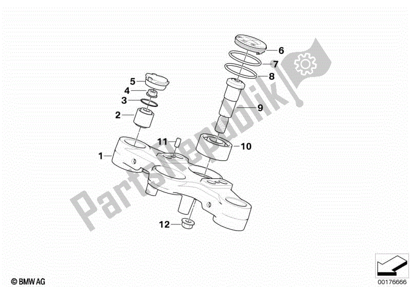 Todas las partes para Horquilla Cruzada Superior de BMW R 1200 GS K 25 2010 - 2013