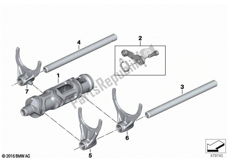 Todas las partes para Componentes De Cambio De Transmisión De 6 Velocidades de BMW R 1200 GS K 50 2012 - 2016