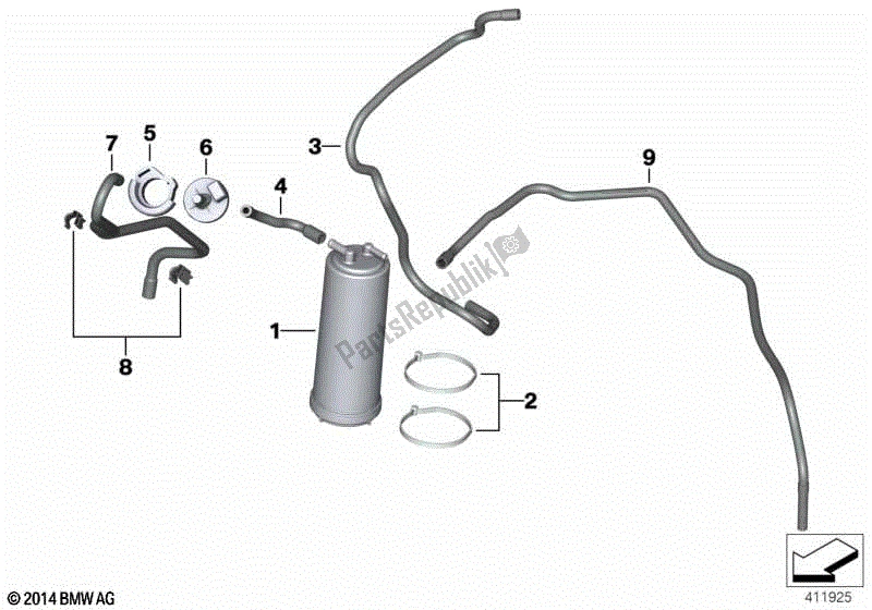 Todas las partes para Filtro / Tubo De Carbón Activado de BMW R 1200 GS K 50 2012 - 2016