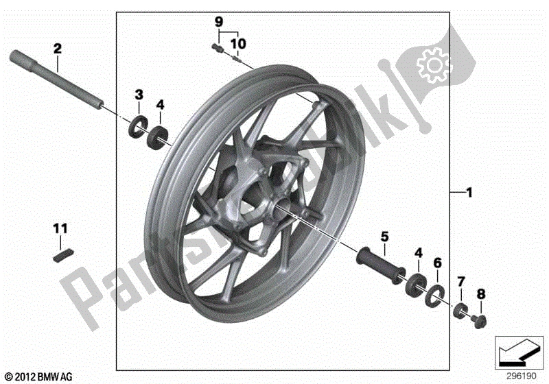 Todas las partes para Llanta De Fundición Delantera de BMW R 1200 GS K 50 2012 - 2016