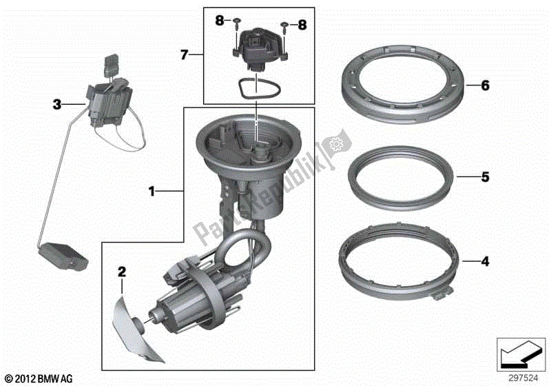 Todas las partes para Entrega, Unidades De Control, Bomba De Combustible de BMW R 1200 GS K 50 2012 - 2016