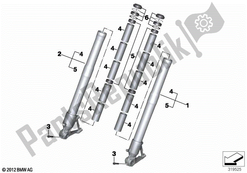 Todas las partes para Deslizador De Horquilla de BMW R 1200 GS K 50 2012 - 2016