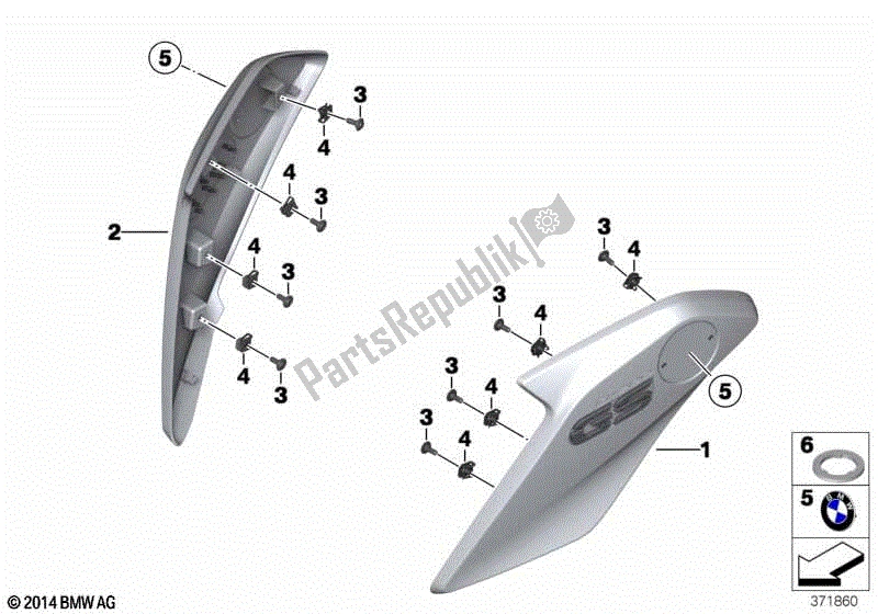 Todas las partes para Cubierta De La Parrilla de BMW R 1200 GS K 50 2012 - 2016