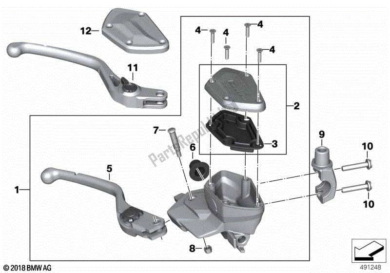 Todas las partes para Palanca De Freno De Mano de BMW R 1200 GS K 50 2012 - 2016