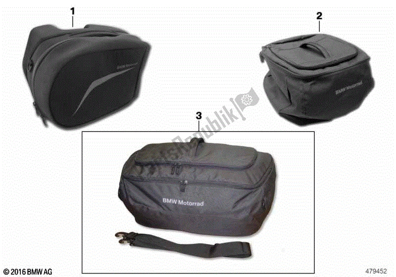 Todas las partes para Bolsa Interior Alforja / Baúl de BMW R 1200 GS K 50 2012 - 2016