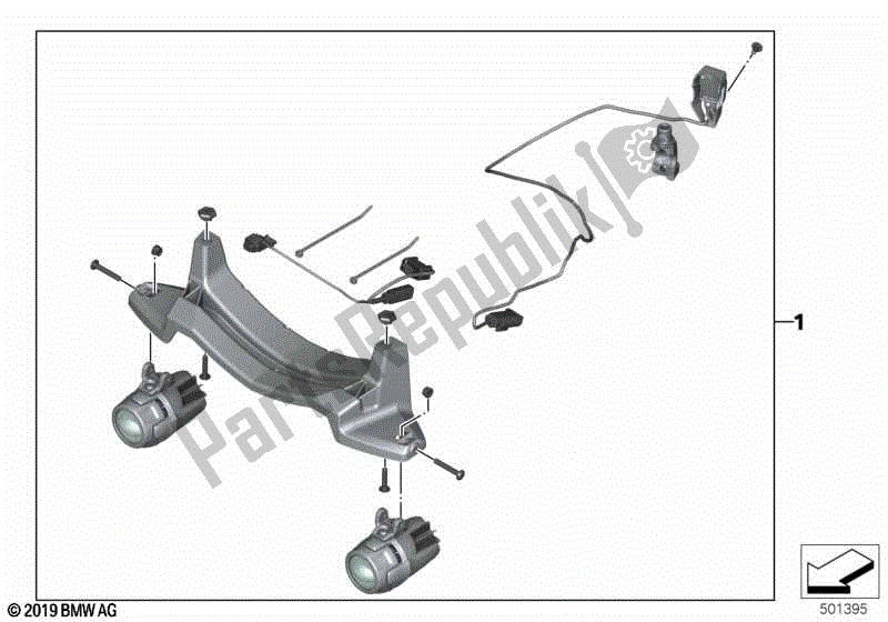 Todas las partes para Faro Auxiliar Led de BMW R 1200 GS K 50 2012 - 2016