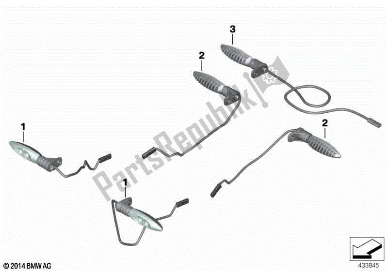 Todas las partes para Indicadores De Giro Led de BMW R 1200 GS K 50 2012 - 2016