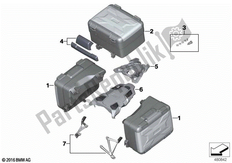 Todas las partes para Sistema De Equipaje R 1200 Gs de BMW R 1200 GS K 50 2012 - 2016