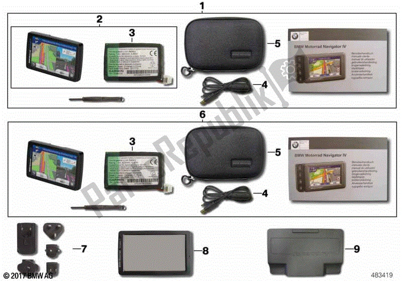 Todas las partes para Navigator Vi Sin Soporte De Montaje de BMW R 1200 GS K 50 2012 - 2016