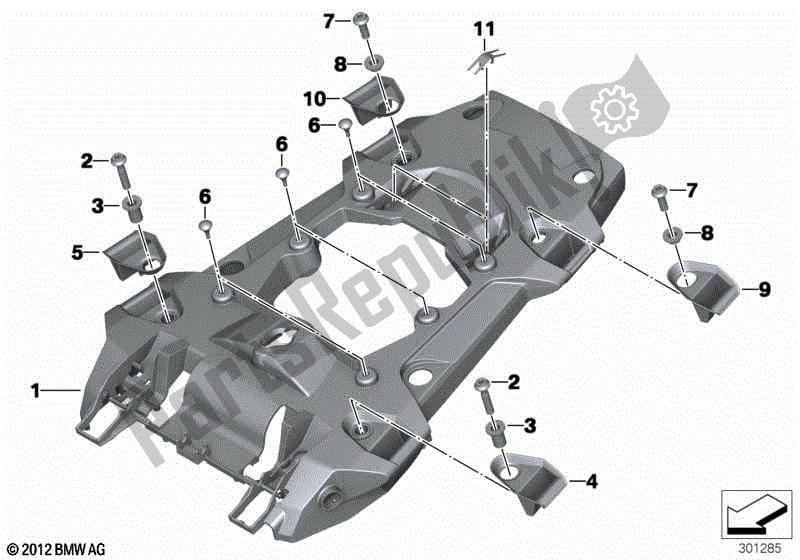 Todas las partes para Parte Trasera Del Portador de BMW R 1200 GS K 50 2012 - 2016