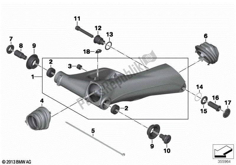 Todas las partes para Brazo Basculante De La Rueda Trasera de BMW R 1200 GS K 50 2012 - 2016