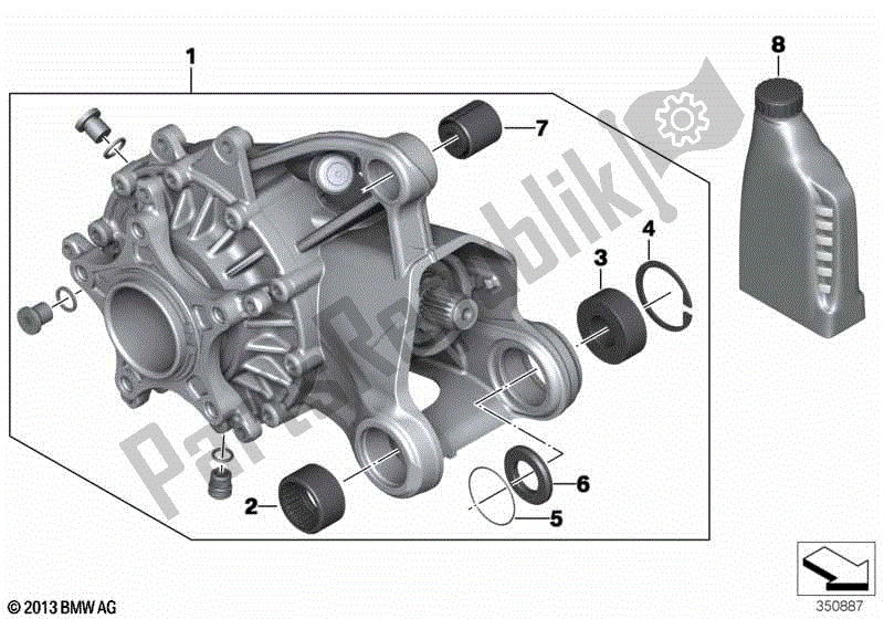 Todas las partes para Caja De Cambios En ángulo Recto, Trasera de BMW R 1200 GS K 50 2012 - 2016