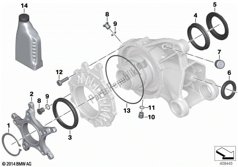 Todas las partes para Caja De Cambios En ángulo Recto, Piezas Individuales de BMW R 1200 GS K 50 2012 - 2016