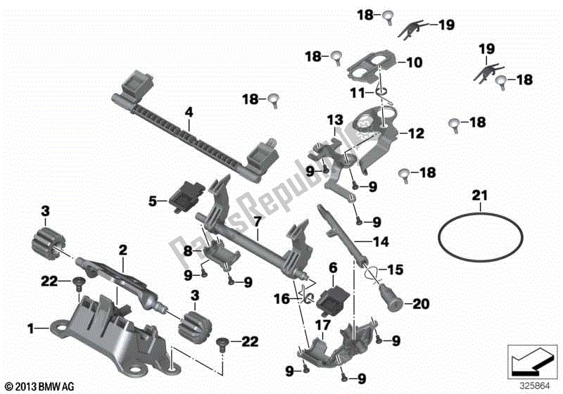 Todas las partes para Sistema De Bloqueo Del Banco Del Asiento de BMW R 1200 GS K 50 2012 - 2016