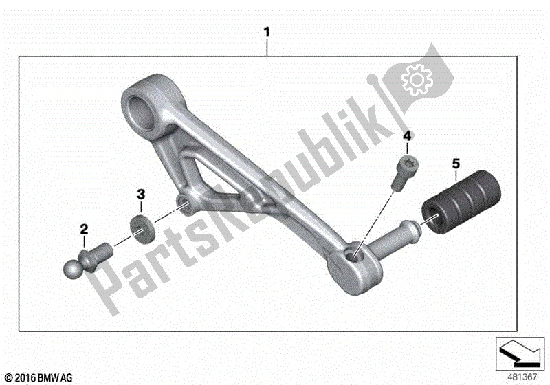 Todas las partes para Palanca De Cambio, Ajustable de BMW R 1200 GS K 50 2012 - 2016