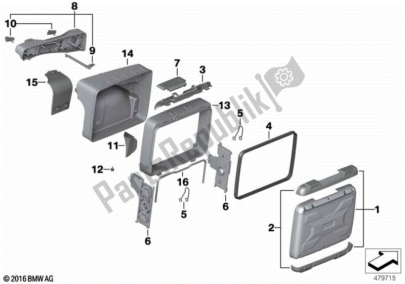 Todas las partes para Piezas Sueltas, Estuche Vario de BMW R 1200 GS K 50 2012 - 2016