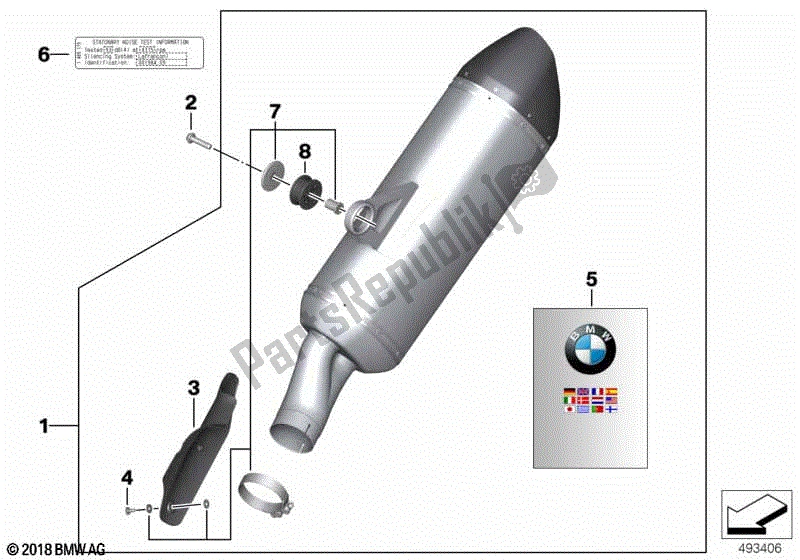 Todas las partes para Silenciador Deportivo de BMW R 1200 GS K 50 2012 - 2016