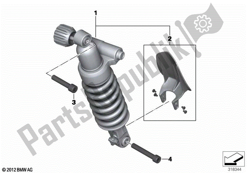 Todas las partes para Puntal De Resorte, Trasero de BMW R 1200 GS K 50 2012 - 2016