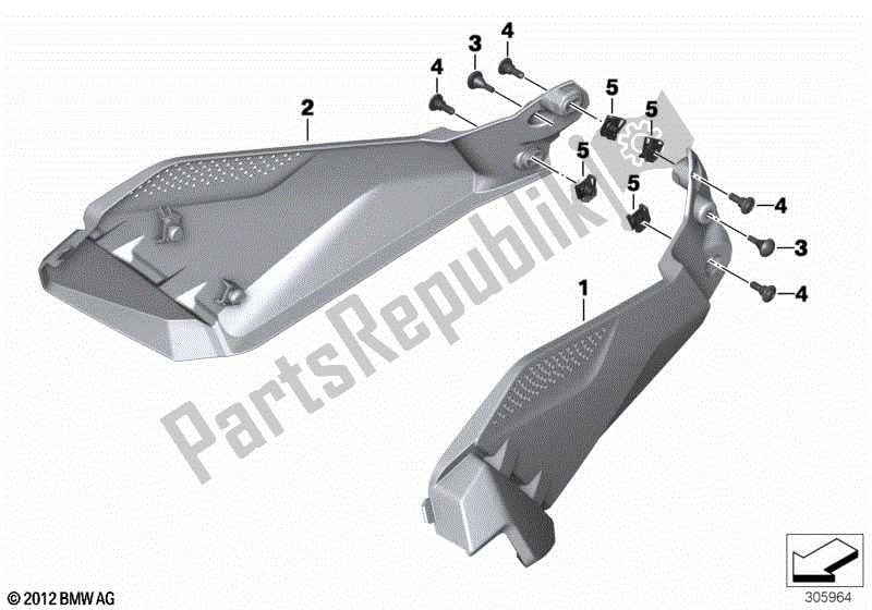 Todas las partes para Tapa Lateral Del Tanque de BMW R 1200 GS K 50 2012 - 2016