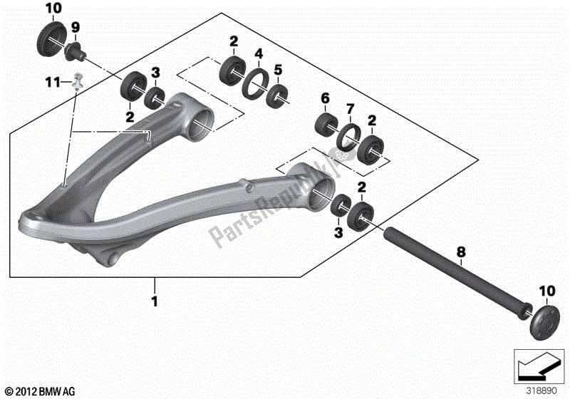 Todas las partes para Brazo De Remolque de BMW R 1200 GS K 50 2012 - 2016