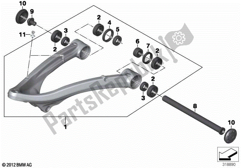 Todas las partes para Brazo De Remolque de BMW R 1200 GS K 50 2012 - 2016