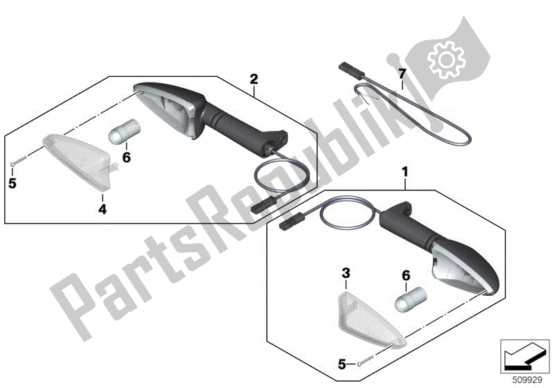 Todas las partes para Señales De Giro, Frente de BMW R 1200 GS K 50 2012 - 2016