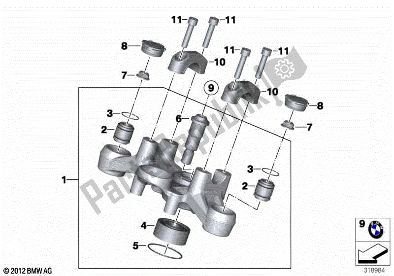 Todas las partes para Horquilla Cruzada Superior de BMW R 1200 GS K 50 2012 - 2016